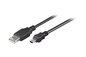 USB kabel - Pro USB-A <-> USB Mini-B (5-pin) - 1m - Sort - 4040849457401