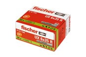 Søm og skruer - Fischer Universal plug UX 6 x 35 R with rim in carton (50 pcs.) - 77889