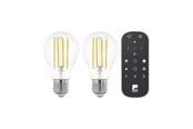 Lyskilder - EGLO LED pære CONNECT.Z SÆT FJERNBETJENING + 2 E27 A60 klar SMART pærer M/HVID LYS E27 - 12255