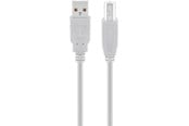 USB kabel - Pro USB-A <-> USB-B 2.0 - 5m - Grå - 4040849687143