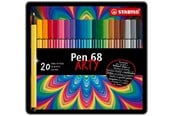 Skrive- og Tegneværktøjer - STABILO Pen 68 Arty, metalæske med 20 farver - 6820-6