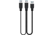 USB kabel - Pro USB 3.0 dual power SuperSpeed cable Black - 4040849957499