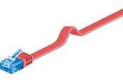 Netværkskabel - Pro LAN CAT 6A U/UTP flat - Rød - 1m - 4040849963117