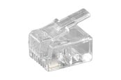 Netværkskabel - Pro RJ11 modular plug for flatcable 4 pol. - Transparent - 4051366502505