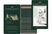Skrive- og Tegneværktøjer - Faber-Castell Castell 9000 pencil 5B-5H tin æske 12 as - 119064