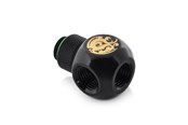 Gør-det-selv vandkøling - Bitspower G1/4" Matt Black Q-Rotary IG1/4"X3 Extender - BP-MBQR-C