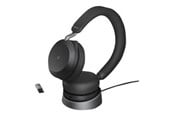 Hovedtelefoner/headset - Jabra Evolve2 75 Link380a MS Stereo Stand Black - 27599-999-989