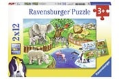 Puslespil - Ravensburger Animals In The Zoo 2x12p - 10107602