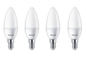Lyskilder - Philips LED pære Kerte 5W/827 (40W) Mat 4-pak E14 - 929002968440