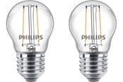 Lyskilder - Philips LED pære Classic Krone 2W/827 (25W) klar 2-pak E27 - 929001238798