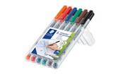 Skrive- og Tegneværktøjer - Staedtler Lumocolor Non-P F 0,6mm 6 ass./boks - 316 WP6
