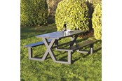 Haveredskaber - HORTUS Bord-/bænkesæt X-model sort nonwood og antracitstel - 801-089