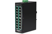 Switch - TRENDnet TI-PG160 16-Port Industrial Gigabit PoE+ DIN-Rail Switch - TI-PG160