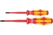 Håndværktøj  - Wera 165 iS PZ/S # 1 + 2 Screwdriver set Kraftform Plus series 100. With reduced blade diameter 2 pieces - 05006470001