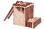 Kanin & gnaver - Trixie Play and Burrow Tower Bark Wood Small Animals 20x20x16cm - TX62001