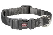 Hunde - Trixie Premium collar S: 25–40 cm/15 mm graphite - TX202216