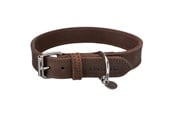 Hunde - Trixie Rustic fatleather collar L: 48–56 cm/30 mm dark brown - TX19008