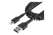 Skærmkabel - StarTech.com Coiled Apple Lightning to USB Cable for iPhone iPod iPad - 100cm - RUSB2ALT1MBC