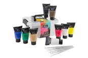 Kreativitet & Hobbyartikler - Nassau Akrylmaling, sæt med 9 tuber af 75 ml. inkl. 6 pensler - AR0700/GE