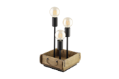 Lamper - EGLO WOOTTON bordlampe, træ/sort - 43594