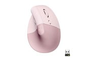 Mus - Logitech Lift Right Vertical - Rose - Ergonomisk mus - Optisk - 6 knapper - Rød - 910-006478