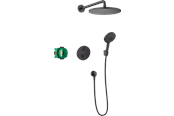Brus og monteringstilbehør	 - Hansgrohe Croma 280 brusesystem med Ecostat S, mat sort - 27961670