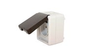 Afbrydermateriel - Gripo Stikkontakt enkelt IP54, Grå/sort - 5709119079840