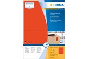 Papir, Fotopapir og Etiketter - HERMA Coloured labels A4 199.6 x 143.5 mm red permanent adhesion - 4567