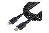 USB kabel - StarTech.com USB C to Lightning Cable 50cm/20in MFi Certified Coiled iPhone Charger Cable Black - RUSB2CLT50CMBC