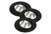 Lamper - Nordlux Fremont indbygningsspot 5,5W LED 2700K, 3-kit, sort - 47580103