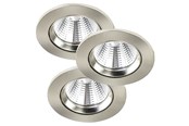 Lamper - Nordlux Fremont indbygningsspot 5,5W LED 2700K, 3-kit, børstet stål - 47580132