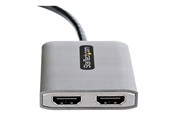 Skærmkabel - StarTech.com USB-C to Dual HDMI MST HUB Dual HDMI 4K 60Hz USB Type C Multi Monitor Adapter for Laptop w/ 1ft (30cm) cable - MST14CD122HD