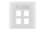 Netværkstilbehør - Deltaco VR-228 Flush mount for Keystone 4-Ports White - VR-228