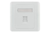 Netværkstilbehør - Deltaco VR-226 Flush mount for Keystone 1 port dust hatch white - VR-226