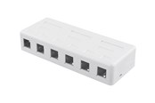 Netværkstilbehør - Deltaco Surface Mount Box For Keystone 6 ports White - VR-225