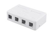 Netværkstilbehør - Deltaco Surface Mount Box For Keystone 4 ports White - VR-224