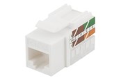Netværkstilbehør - Deltaco MD-124 Cat6A Keystone jack LSA/110 termination plastic toolless white (1-Pack) - MD-124