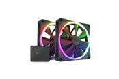 Kabinet Køler - NZXT F140 RGB 2-pack & RGB Controller - Black - Kabinet køler - 140mm - Sort med RGB LED lys - 33 dBA - RF-R14DF-B1