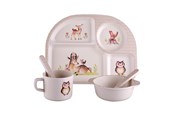 Børneværelse - Barbo Toys Wood Friends 100% melamin spisesæt - 5704976053965