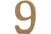 Kreativitet & Hobbyartikler - Creativ Company Number 9 MDF 8cm 1pc. - 56400