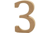 Kreativitet & Hobbyartikler - Creativ Company Number 3 MDF 8cm 1pc. - 56394