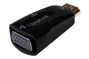 Skærmkabel - LogiLink HDMI adapter A/M to VGA/F + 3.5 mm/F 1080p black - CV0107