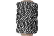 Garn & Tilbehør - Creativ Company Cotton cord Black/White 50m - 50346