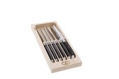 Køkkenredskaber - Jean Dubost Knive sort åben æske 6 stk Laguiole - JL0060014L02018