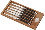 Køkkenredskaber - Jean Dubost Knive sort i oliventræ-æske 6stk Laguiole - JL0060014L02051