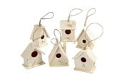 Ophæng og kroge - Creativ Company Birdhouse Wood 7cm 6pcs. - 575770