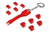 Netværkstilbehør - LogiLink RJ45 LAN Port Blocker (1x Key 10x Locks) - MP0042