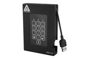 Harddisk - Ekstern - Apricorn Aegis Padlock Fortress - 1TB - Ekstern Harddisk - Sort - A25-3PL256-1000F
