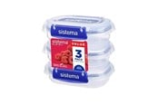 Køkkentilbehør - Sistema Rectangle Klip It Plus 3Pack 180ml - 881523