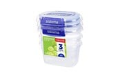 Køkkentilbehør - Sistema Rectangle Klip It Plus 3Pack 400ml - 881543